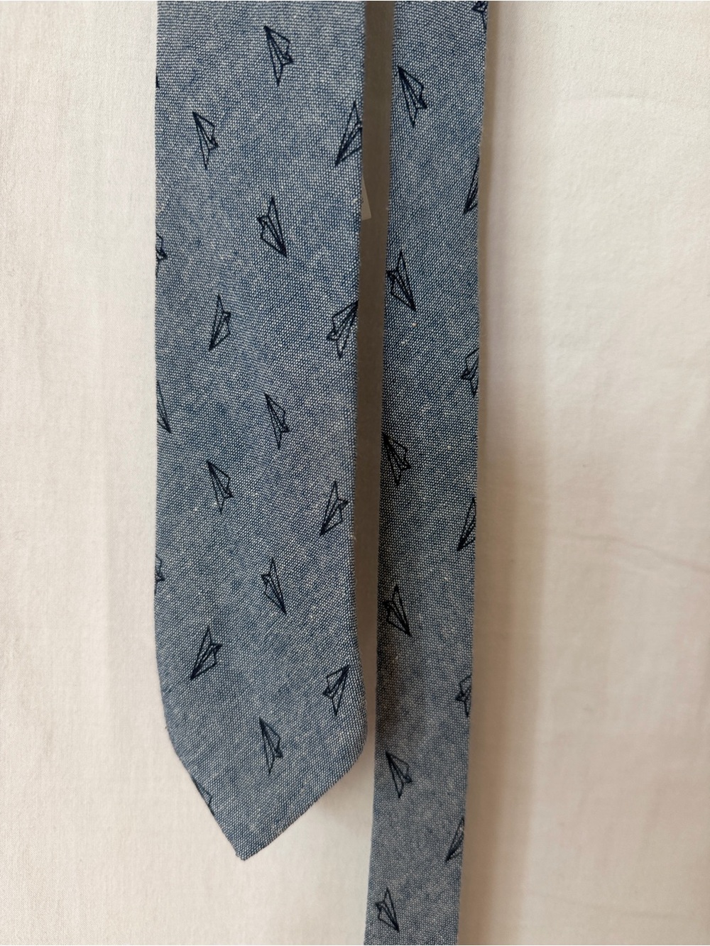Old Navy Paper Airplane Skinny Tie Blue Cotton XL 14-16